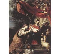 RZHRHJES Quadro su Tela Murale Tela Nordico Pittura il Matrimonio mistico di Santa Caterina Cerezo per L'arredamento Della Camera da Letto 60x90cm