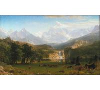 RZHRHJES Quadro su Tela Murale Tela Nordico Pittura il picco dei monti Landers di Albert Bierstadt per L'arredamento Della Camera da Letto 60x90cm