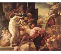 RZHRHJES Quadro su Tela Murale Tela Nordico Pittura il Ratto di Elena di Francesco Primaticcio per L'arredamento Della Camera da Letto 60x90cm