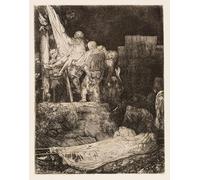 RZHRHJES Quadro su Tela Murale Tela Nordico Pittura la Deposizione dalla Croce alla luce delle torce di Rembrandt Van Rijn per L'arredamento Della Camera da Letto 60x90cm