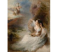 RZHRHJES Quadro su Tela Murale Tela Nordico Pittura la visione del poeta di William Huggins per L'arredamento Della Camera da Letto 60x90cm