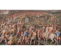 RZHRHJES Quadro su Tela Murale Tela Nordico Pittura l'Assalto alla Rocca di Stampace a Pisa di Giorgio Vasari per L'arredamento Della Camera da Letto 60x90cm