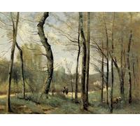 RZHRHJES Quadro su Tela Murale Tela Nordico Pittura Le prime foglie vicino a Nantes di Jean baptiste camille Corot per L'arredamento Della Camera da Letto 60x90cm