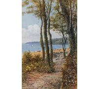 RZHRHJES Quadro su Tela Murale Tela Nordico Pittura Percorso verso la Vista mare Isola di Wight di Alfred Robert Quinton per L'arredamento Della Camera da Letto 60x90cm