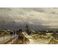 RZHRHJES Quadro su Tela Murale Tela Nordico Pittura Relitto del Barque 'Jacob Rothenberg Novembre dal Famoso Pittore per L'arredamento Della Camera da Letto 60x90cm