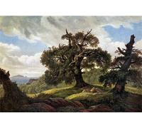 RZHRHJES Quadro su Tela Murale Tela Nordico Pittura Ricordo di un'isola boscosa nel Mar Baltico di Carl Gustav Carus per L'arredamento Della Camera da Letto 60x90cm