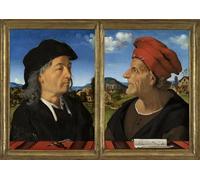 RZHRHJES Quadro su Tela Murale Tela Nordico Pittura Ritratti di Giuliano e Francesco Giamberti Da Sangallo di Piero Di Cosimo per L'arredamento Della Camera da Letto 60x90cm