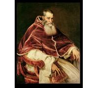 RZHRHJES Quadro su Tela Murale Tela Nordico Pittura Ritratto di Alessandro Farnese Papa Paolo III di Tiziano Vecelli per L'arredamento Della Camera da Letto 60x90cm