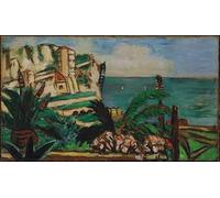 RZHRHJES Quadro su Tela Murale Tela Nordico Pittura Riviera Paesaggio con rocce di Max Beckmann per L'arredamento Della Camera da Letto 60x90cm