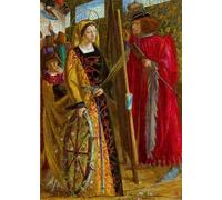 RZHRHJES Quadro su Tela Murale Tela Nordico Pittura Santa Caterina di Dante Gabriel Charles Rossetti per L'arredamento Della Camera da Letto 60x90cm