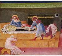 RZHRHJES Quadro su Tela Murale Tela Nordico Pittura Santi Cosma e Damiano guariscono Giustino del Beato Angelico per L'arredamento Della Camera da Letto 60x90cm