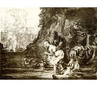 RZHRHJES Quadro su Tela Murale Tela Nordico Pittura Susanna e i vecchioni di Rembrandt Van Rijn per L'arredamento Della Camera da Letto 60x90cm