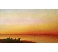 RZHRHJES Quadro su Tela Murale Tela Nordico Pittura Tramonto sul Nilo di George Frederic Watts per L'arredamento Della Camera da Letto 60x90cm