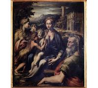 RZHRHJES Quadro su Tela Murale Tela Nordico Pittura Virgin with Child St the Baptist by Parmigianino per L'arredamento Della Camera da Letto 60x90cm