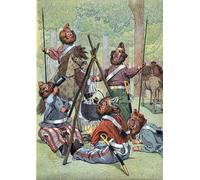 RZHRHJES Stampa su Tela Stampe Nordico Pittura Dopo l'episodio della ritirata della Russia durante la guerra napoleonica i cosacchi alzarono il loro bivacco per Decorazioni per la Casa 60x90cm