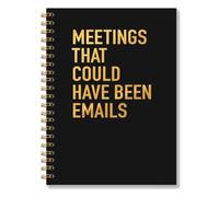 RZHV Meetings that could have been emails, Premium Black Gold Spiral Notebook Hardcover College a righe, Taccuino aziendale Gag Work Notebook, Diario di apprezzamento per il team di dipendenti capo