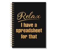 RZHV Rilassati I Have a Spreadsheet for that Premium Black Gold Spiral Notebook con copertina rigida College a righe Diario a righe, Contabile Finanza, Notebook Regali per lavoratori finanziari e