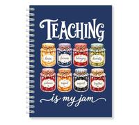 RZHV Teaching is My Jam - Taccuino a spirale colorato, con copertina rigida, a righe, per donne e uomini, per insegnanti, giorno del Ringraziamento, regalo per insegnanti e colleghi