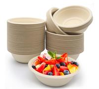 RZMZBY 100 Pezzi - 350ml Ciotole di Carta Usa e Getta | BIODEGRADABILI E COMPOSTABILI | Ciotole Usa e Getta per Feste/Picnic/Uso Quotidiano