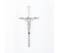 RZRHMUHN Crocifisso cattolico da parete, 15 cm, in lega di zinco placcata oro e argento, croce di Gesù Cristo con INRI, decorazione religiosa da parete per la casa, sala di preghiera, regalo cristiano