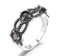 RZRPYFMM Anello Da Donna in Argento 925 Con Gemme Di Cristallo, Anello Dell'eternità Semplice Ed Elegante,Argento,8