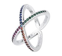 RZRPYFMM Anello Da Donna in Argento Sterling E Diamanti S925, Anello Semplice A Forma Di Croce in Argento Sterling,Argento,12