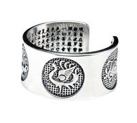 RZRPYFMM Anello Delle Scritture Buddiste in Argento Sterling S999 Da Uomo E Da Donna, Anello Regolabile Con Apertura Del Libro Delle Scritture Della Bestia Mitica Antica Scolpita,Argento,9