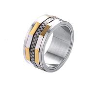 RZRPYFMM Anello Girevole Gotico Moda Europea E Americana Stile Etnico Ingranaggio Girevole in Acciaio Inossidabile Buona Fortuna Gioielli Con Promessa Di Fidanzamento,Argento,12