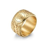 RZRPYFMM Anello Gotico Sole Luna Stella in Acciaio Inossidabile Anello Europeo E Americano Retrò Sole Luna Stella Vite Uomini E Donne Anello Di Gioielli Di Fidanzamento Bohémien,D'oro,12