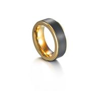 RZRPYFMM Anello in Acciaio Al Tungsteno 8Mm Placcatura Anello in Oro Al Tungsteno Anello Blu/Oro/Anello Interno Finitura Nera Spazzolata Per Una Vestibilità Comoda,D'oro,8