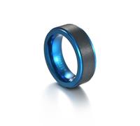 RZRPYFMM Anello in Acciaio Al Tungsteno 8Mm Placcatura Anello in Oro Al Tungsteno Anello Blu/Oro/Anello Interno Finitura Nera Spazzolata Per Una Vestibilità Comoda,Blu,9