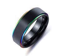 RZRPYFMM Anello in Acciaio Inossidabile Da 8 Mm Colorato Oro Nero Lasha Anello Galvanico Per Uomini E Donne Goth Punk Locomotiva Rock And Roll Gioielli Di Fidanzamento,Viola,12