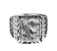 RZRPYFMM Anello Totem Con Aquila Volante Vichinga, Anello Con Sigillo Con Aquila Da Uomo, Anello Da Uomo Con Aquila Europea E Americana,Argento,13