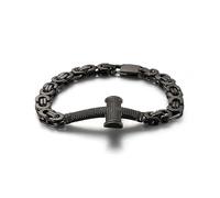 RZRPYFMM Bracciale A Croce Da Uomo, Bracciale Personalizzato in Acciaio Inossidabile,Nero,22cm