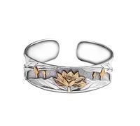 RZRPYFMM Bracciale Da Donna in Argento S925 Con Loto, Bracciale Di Moda Personalizzato,Argento,18cm~22cm