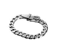 RZRPYFMM Bracciale Da Uomo Con Fibbia A Spillo in Argento S925, Un Bracciale in Argento Sterling Semplice Ed Elegante,Argento,19cm