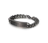 RZRPYFMM Bracciale in Acciaio Inossidabile Con Croce Retrò Europa E Stati Uniti, Bracciale Minimalista Personalizzato,Nero,21.5cm