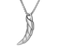 RZRPYFMM Ciondolo Da Uomo in Peltro Puro, Collana Gotica Vichinga Con Dente Di Lupo Vintage,Argento,Single Pendant