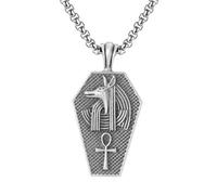 RZRPYFMM Ciondolo in Peltro Puro Dell'antico Egitto Anubis, Collana Da Uomo Gotica Vintage Anubis,Argento,Pendant + Chain 70cm