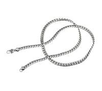 RZRPYFMM Collana A Catena Cubana in Argento Sterling S925 Da Uomo, Collana D'argento A Catena Larga Alla Moda,5mm,50cm