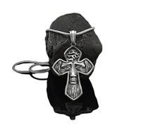 RZRPYFMM Collana Con Ciondolo Croce Corona Di Spine Di Gesù, Ciondolo in Latta Pura Cristiana Del Venerdì Santo Da Uomo, Accessori Hip Hop Punk, Amuleto