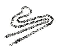 RZRPYFMM Collana Da Uomo S925 in Argento Sterling Con Doppia Testa Di Drago E Scaglie Di Drago, Collana D'argento Con Catena A Torciglione,6mm,60cm