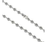 RZRPYFMM Collana Di Stelle Esagonali in Argento Sterling S925 Da Uomo, Collana D'argento Alla Moda Con Stella Di David,7.5mm,45cm