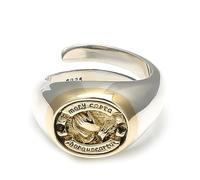 RZRPYFMM S925 Anello Da Uomo in Argento Sterling Con Mani Che Pregano, Anello in Argento Sterling Con Motivo Personalizzato,Argento,8