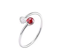 RZRPYFMM S925 Argento Moda Signore Granato Bracciale Rosso, Personalizzato Bracciale Semplice,Argento,18cm~22cm