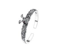 RZRPYFMM S925 Bracciale Coniglio in Argento Sterling Da Uomo, Un Bracciale in Argento Sterling Elegante E Semplice,Argento,18cm~22cm