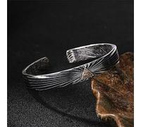 RZRPYFMM S925 Bracciale Da Uomo in Argento Sterling Con Occhio Di Dio, Bracciale Vintage Personalizzato in Argento Sterling,Argento,18cm~20cm