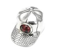 RZRPYFMM S925 Ciondolo A Forma Di Cappello Con Occhio Del Diavolo Da Uomo in Argento Sterling, Collana Gotica Vintage Con Occhio Turco,Argento,Pendant + Chain 70cm