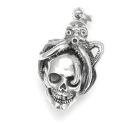 RZRPYFMM S925 Ciondolo A Forma Di Teschio Da Uomo in Argento Sterling, Collana Gotica Vintage in Corda Di Canapa Gossip,Argento,Pendant + Chain 50cm