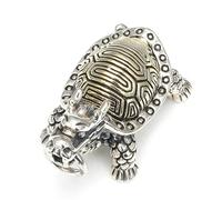 RZRPYFMM S925 Ciondolo Da Uomo in Argento Sterling Con Drago E Tartaruga, Collana Gotica Vintage in Corda Di Canapa Bagua,Argento,Pendant + Chain 50cm